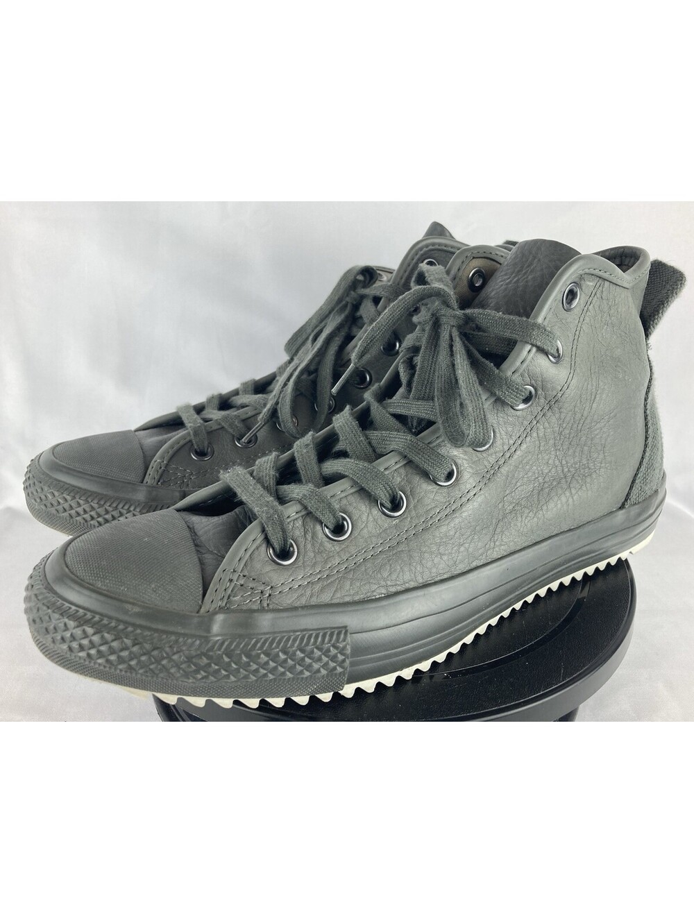 Men’s 11 Converse Chuck Taylor Hollis Leather Hi Top Boot Charcoal Grey 132389C